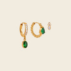 Set de 3 Aretes Esmeralda