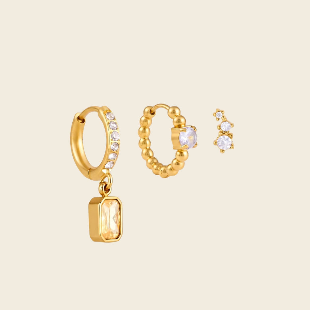 Set de 3 Aretes Gema