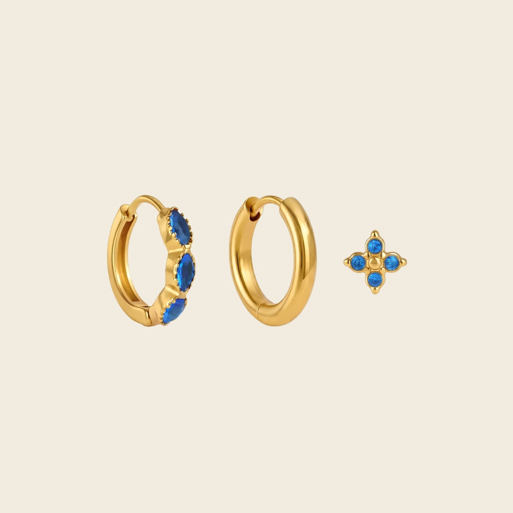 Set de 3 Aretes Azur