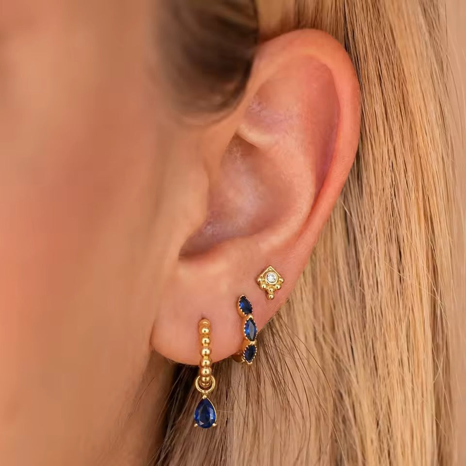 Set de 3 Aretes Zafiro