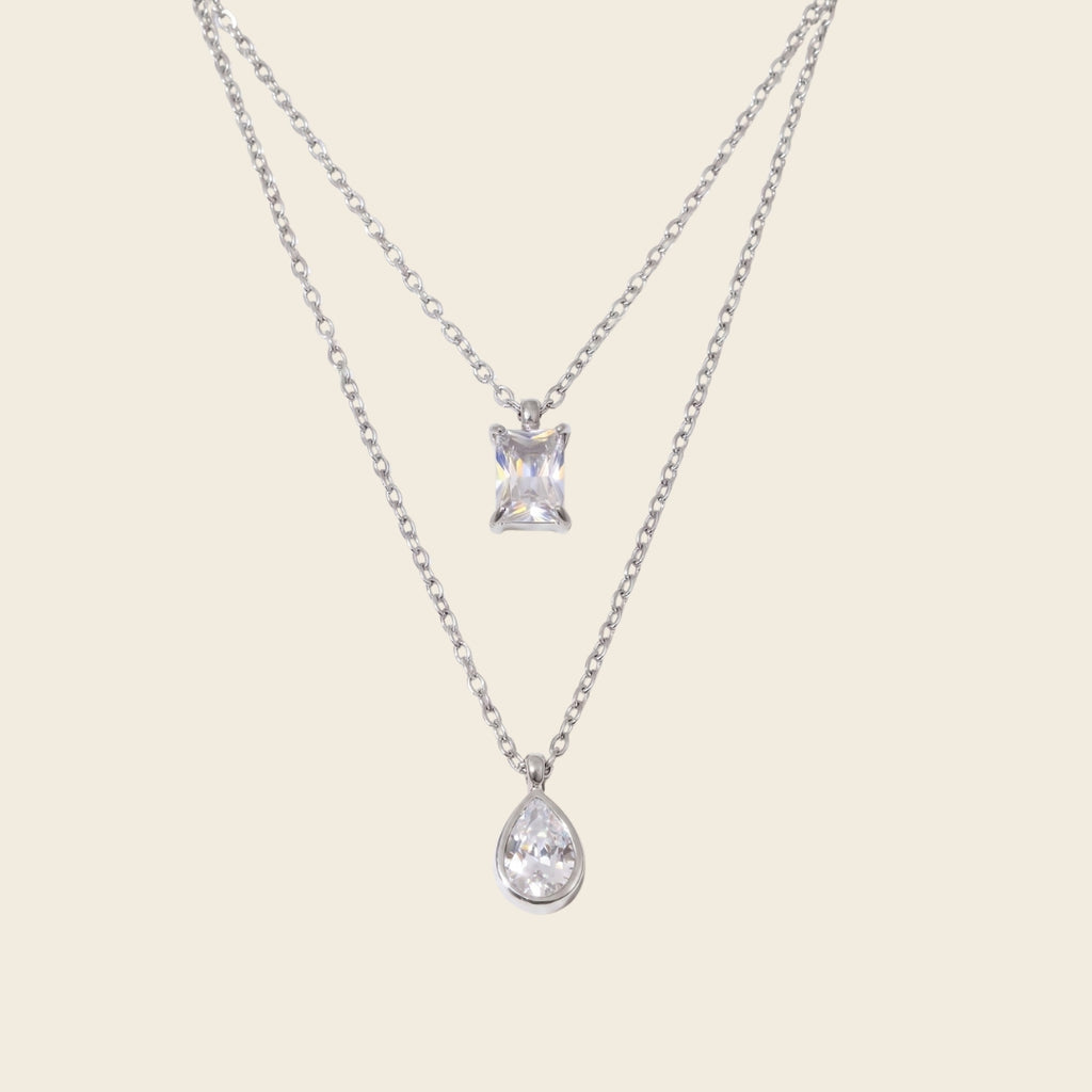 Set Cadenas Prisma Plateado